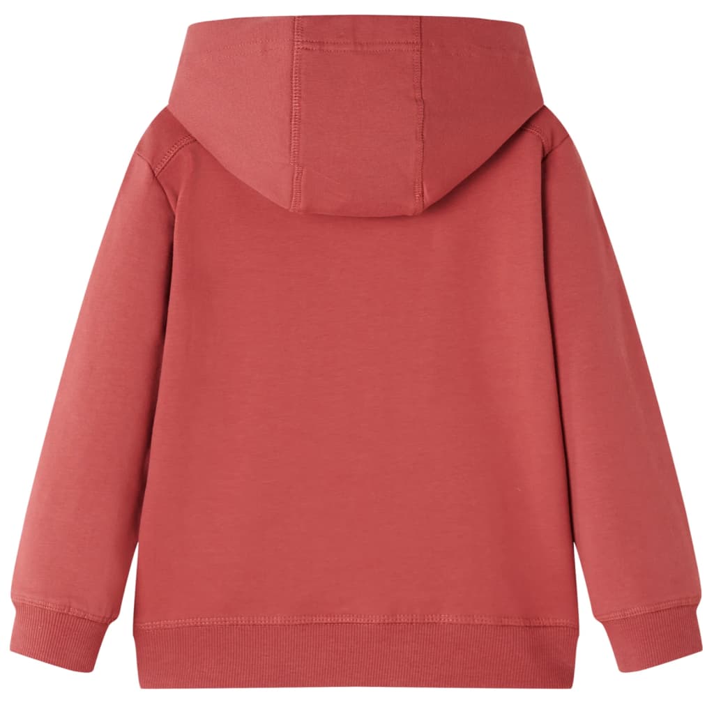 VidaXL Pull enfant à capuche 128 rouge marron