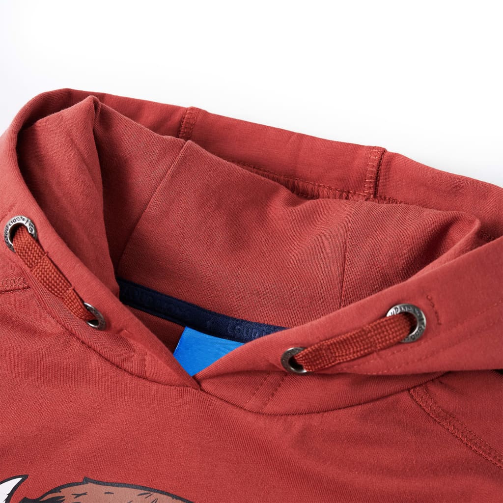 VidaXL Pull enfant à capuche 140 rouge marron