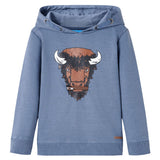 VidaXL Pull enfant à capuche 92 bleu mélangé