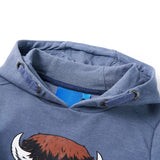 VidaXL Pull enfant à capuche 116 bleu mélangé