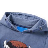 VidaXL Pull enfant à capuche 128 bleu mélangé