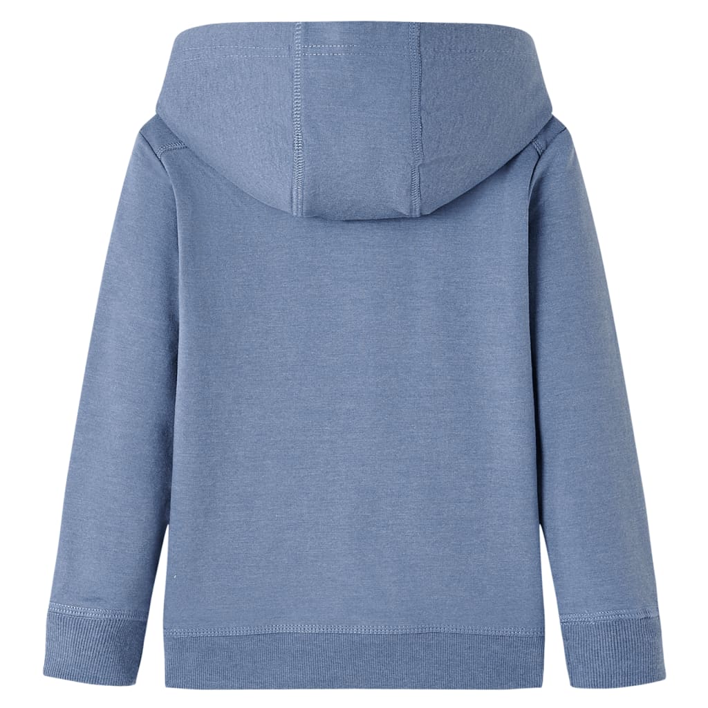 VidaXL Pull enfant à capuche 140 bleu mélangé