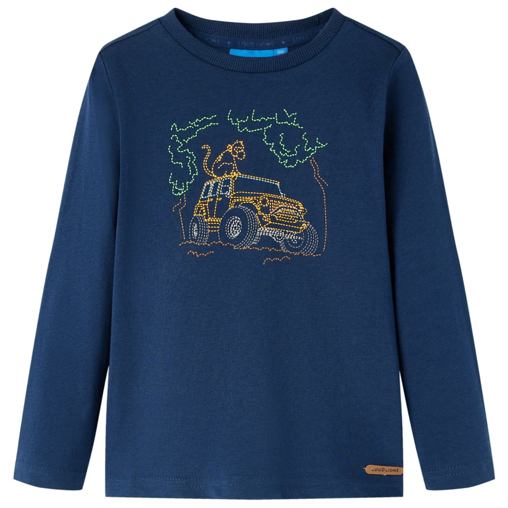 VidaXL Chemise enfant à manches longues 116 bleu marine