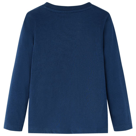 VidaXL Chemise enfant à manches longues 116 bleu marine