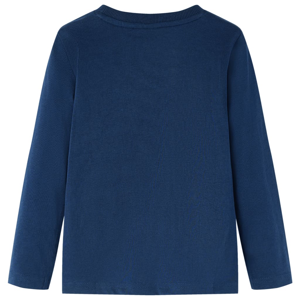 VidaXL Chemise enfant à manches longues 128 bleu marine