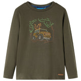 VidaXL Chemise enfant à manches longues 128 kaki