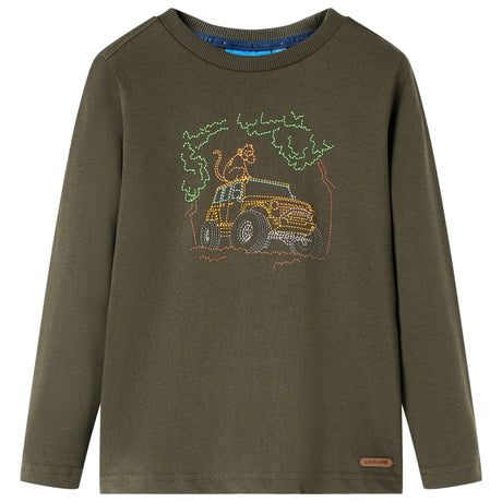 VidaXL Chemise enfant à manches longues 128 kaki