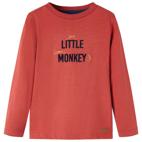 VidaXL Chemise enfant à manches longues 128 rouge marron