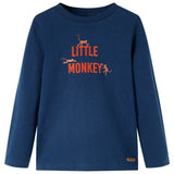 VidaXL Chemise enfant à manches longues 104 bleu marine