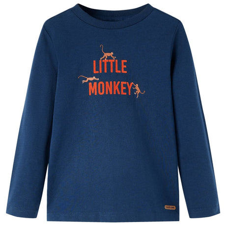 VidaXL Chemise enfant à manches longues 116 bleu marine