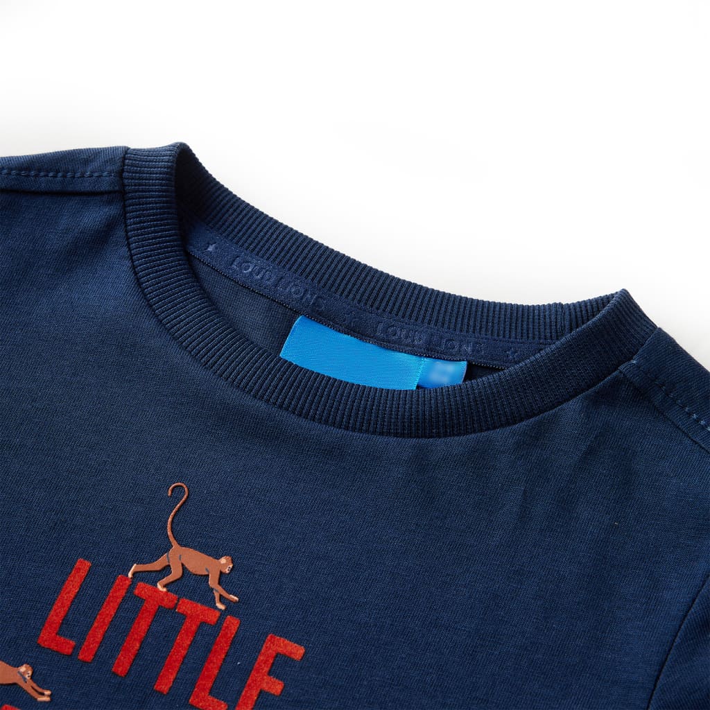 VidaXL Chemise enfant à manches longues 116 bleu marine