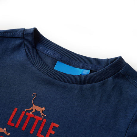 VidaXL Chemise enfant à manches longues 128 bleu marine
