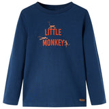 VidaXL Chemise enfant à manches longues 140 bleu marine