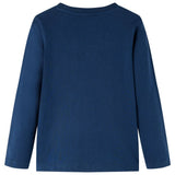 VidaXL Chemise enfant à manches longues 140 bleu marine