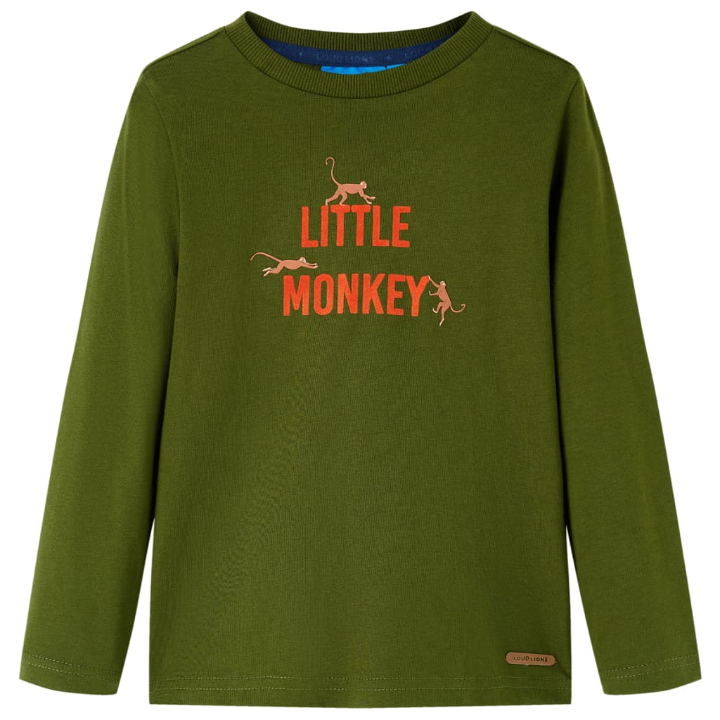 VidaXL Chemise enfant à manches longues 104 kaki foncé