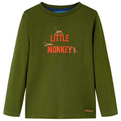 VidaXL Chemise enfant à manches longues 104 kaki foncé