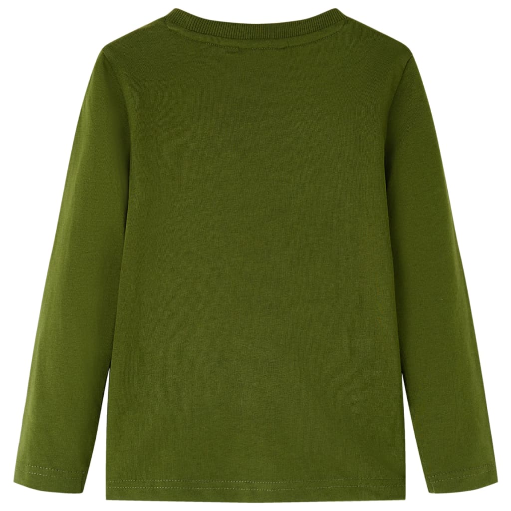 VidaXL Chemise enfant à manches longues 140 kaki foncé