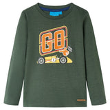 VidaXL Chemise enfant à manches longues 92 vert foncé