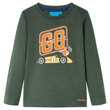 VidaXL Chemise enfant à manches longues 104 vert foncé
