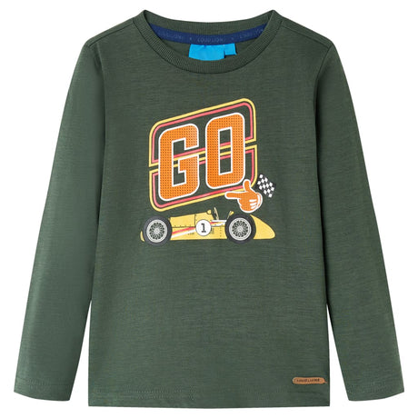 VidaXL Chemise enfant à manches longues 104 vert foncé