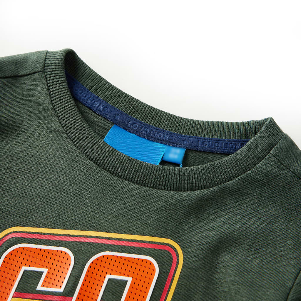 VidaXL Chemise enfant à manches longues 128 vert foncé