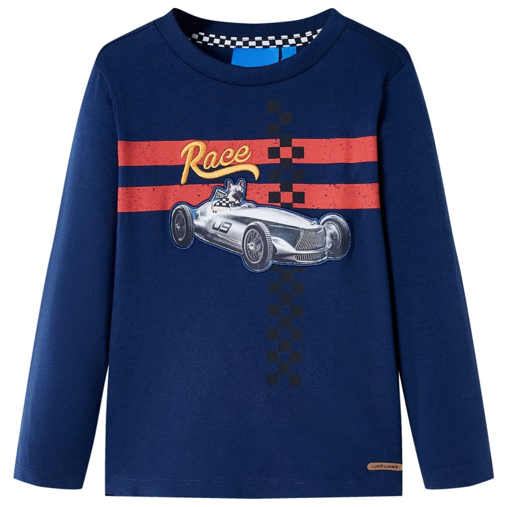 VidaXL Chemise enfant à manches longues 92 bleu marine