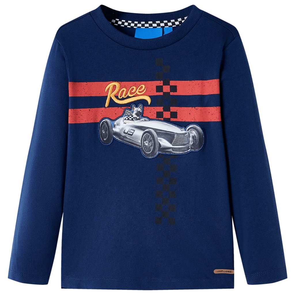 VidaXL Chemise enfant à manches longues 104 bleu marine