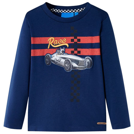 VidaXL Chemise enfant à manches longues 116 bleu marine