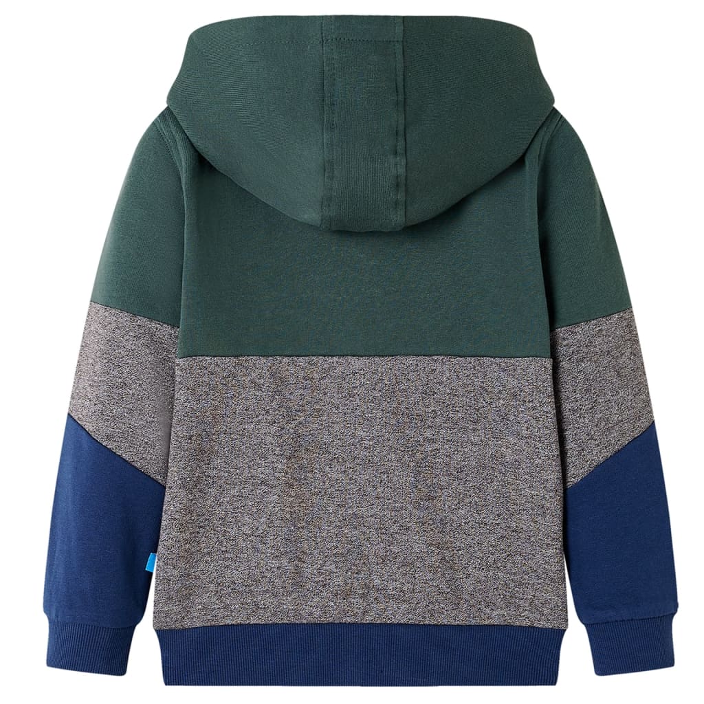 VidaXL gilet enfant avec capuche et fermeture éclair 92 vert foncé
