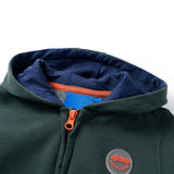 VidaXL gilet enfant avec capuche et fermeture éclair 92 vert foncé