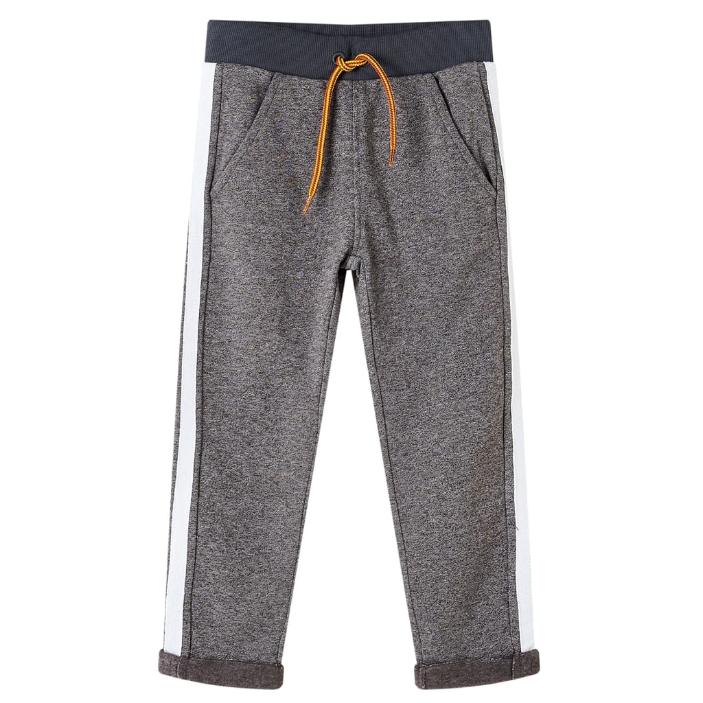 VidaXL Pantalon de jogging pour enfants 128 gris foncé mélangé