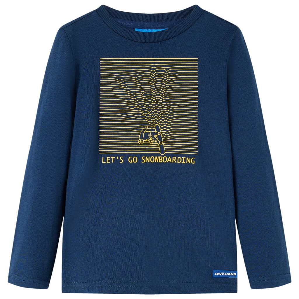 VidaXL Chemise enfant à manches longues 92 bleu marine