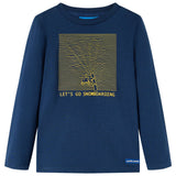 VidaXL Chemise enfant à manches longues 104 bleu marine