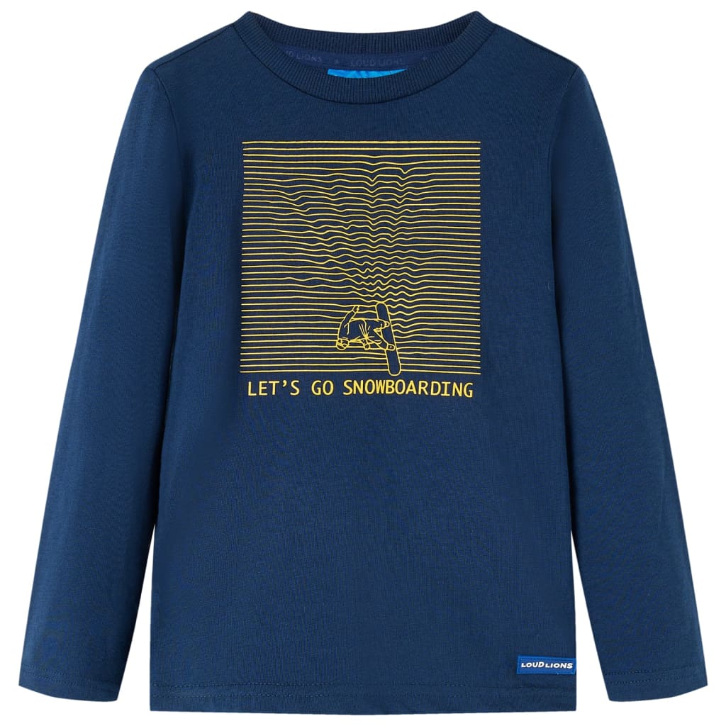 VidaXL Chemise enfant à manches longues 116 bleu marine