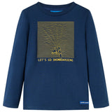 VidaXL Chemise enfant à manches longues 116 bleu marine