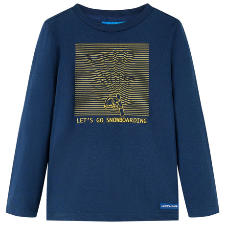 VidaXL Chemise enfant à manches longues 116 bleu marine