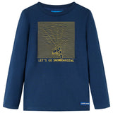 VidaXL Chemise enfant à manches longues 128 bleu marine