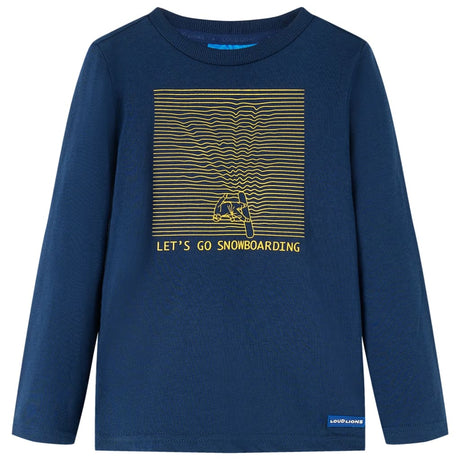 VidaXL Chemise enfant à manches longues 128 bleu marine