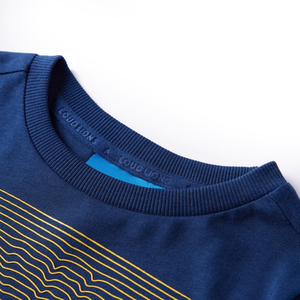 VidaXL Chemise enfant à manches longues 128 bleu marine