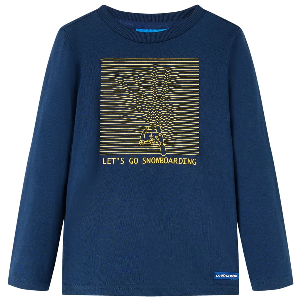 VidaXL Chemise enfant à manches longues 140 bleu marine
