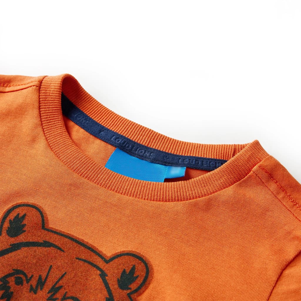 VidaXL Chemise enfant à manches longues 128 orange foncé