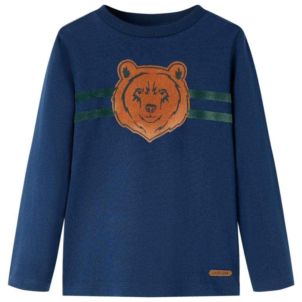 VidaXL Chemise enfant à manches longues 116 bleu marine