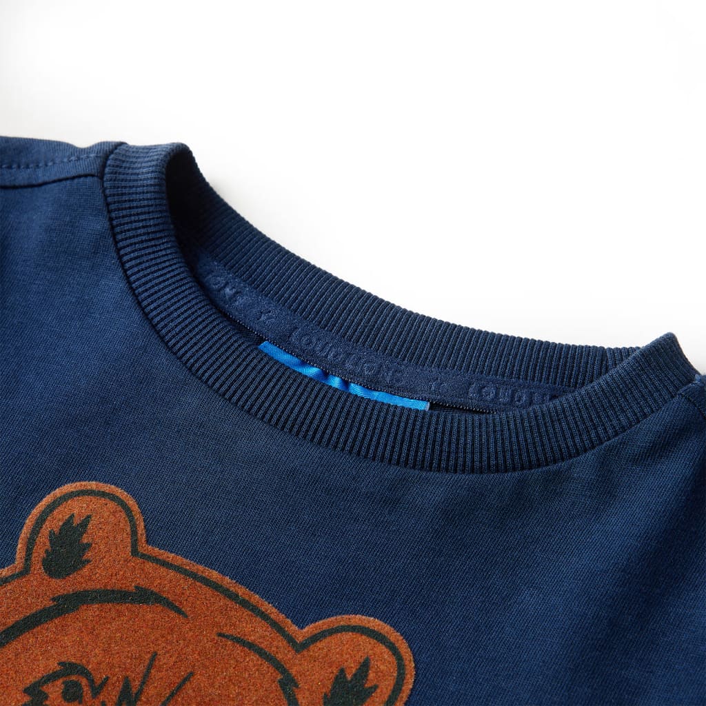 VidaXL Chemise enfant à manches longues 116 bleu marine
