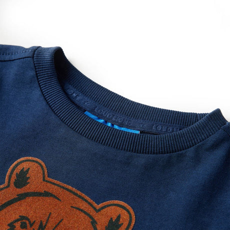 VidaXL Chemise enfant à manches longues 128 bleu marine