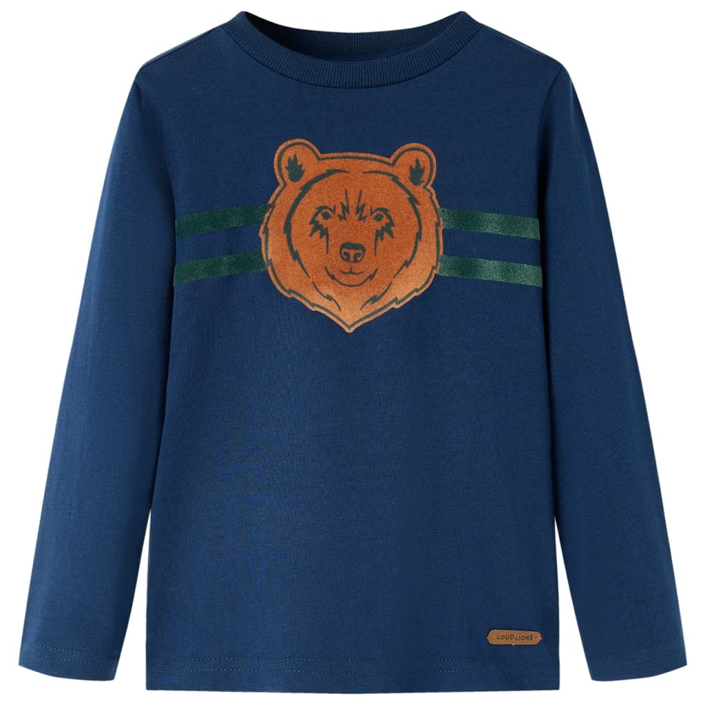 VidaXL Chemise enfant à manches longues 140 bleu marine