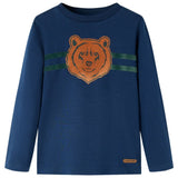 VidaXL Chemise enfant à manches longues 140 bleu marine
