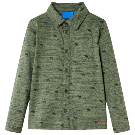 VidaXL Chemise enfant 128 kaki mélangé