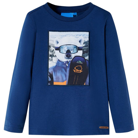 VidaXL Chemise enfant à manches longues 116 bleu jeans