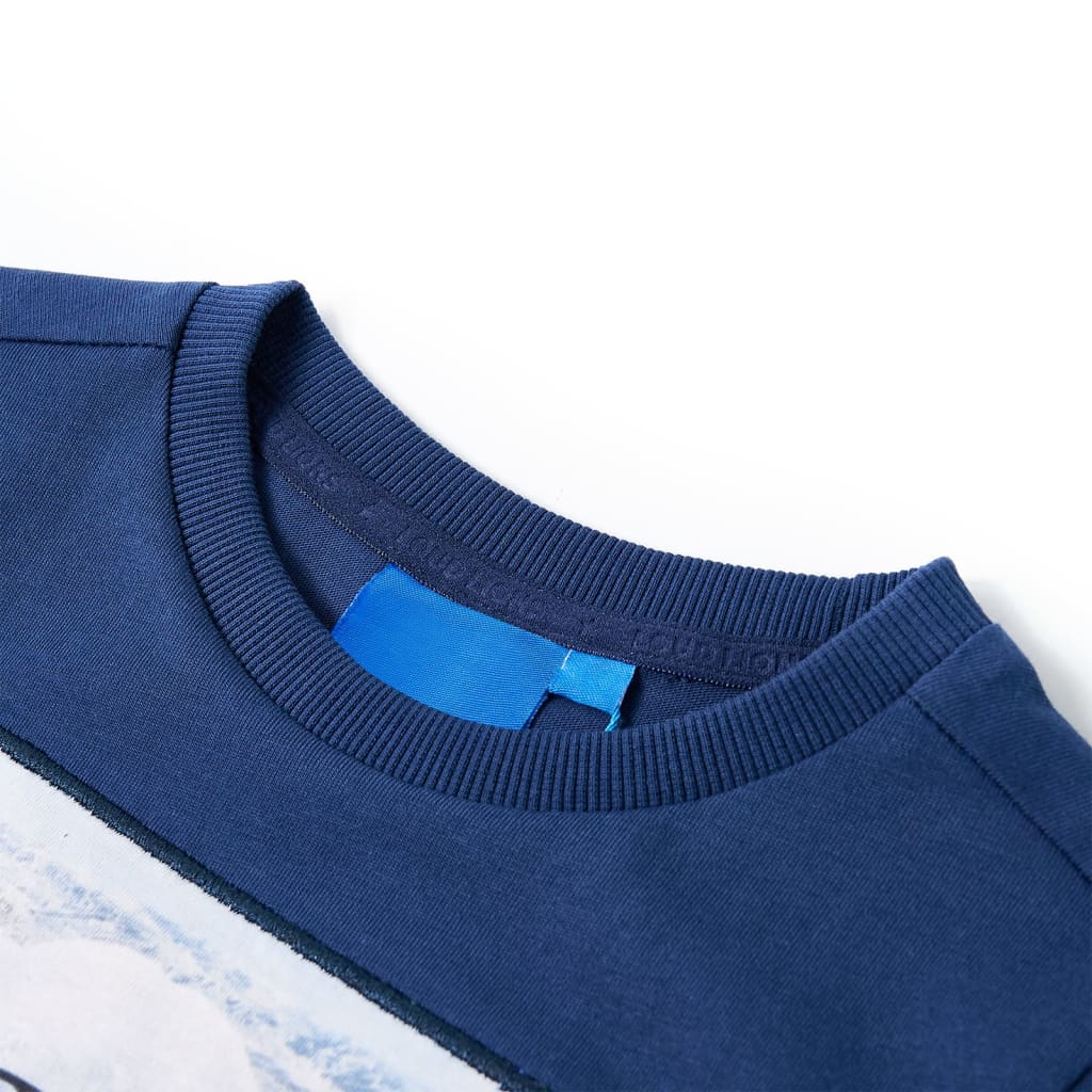 VidaXL Chemise enfant à manches longues 128 bleu jean