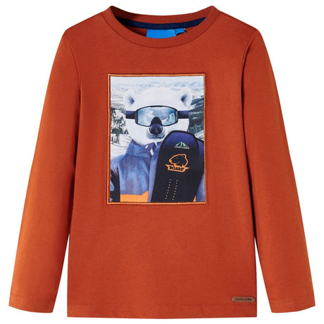 VidaXL Chemise enfant à manches longues 140 couleur rouille clair